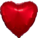 Ruby Red Foil Heart Balloons Size Selections