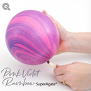 (Closeout) Qualatex Balloons Pink Rainbow Super Agate 30"