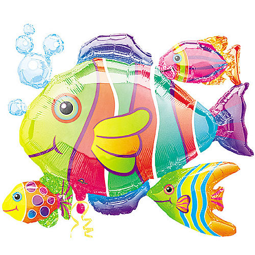 Tropical Fish Cluster Shape Balloons 30"