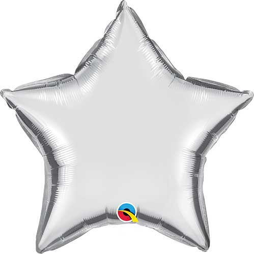 Silver Foil Star Balloons Size Selections