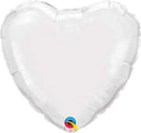 (Closeout) White Foil Heart Balloons Size Selections