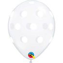 (Closeout) Qualatex Balloons Big Polka Dots Diamond Clear 5"