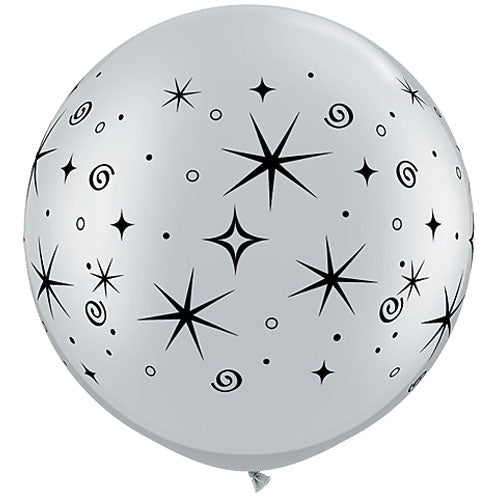 Qualatex Balloons Sparkle & Swirls Silver 30"