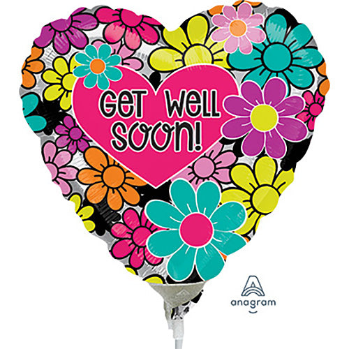 Get Well Soon Graphic Balloons 4in.