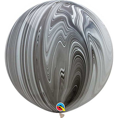 Qualatex Balloons Black & White Rainbow Super Agate Size Selections