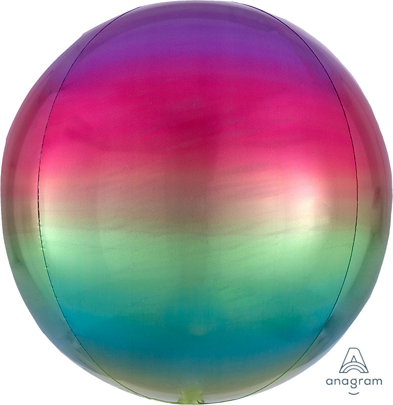 Rainbow Ombre Orbz Balloons 15"