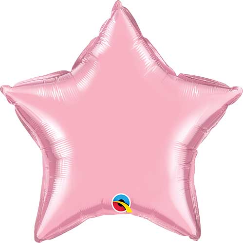 Pearl Pink Foil Star Balloons Size Selections