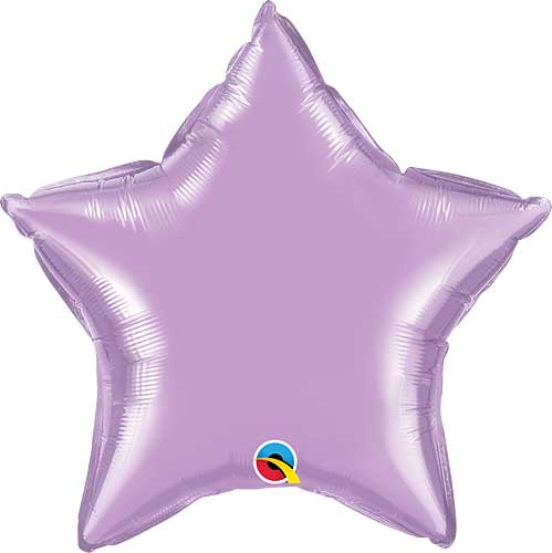 Pearl Lavender Foil Star Balloons 18"