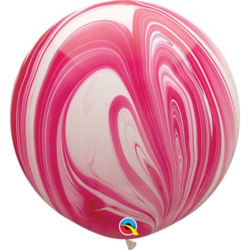 Qualatex Balloons Red & White Super Agate Size Selections