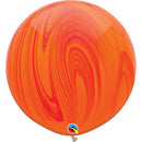 (Closeout) Qualatex Balloons Red Rainbow Super Agate 30"