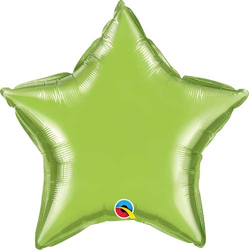 Lime Green Foil Star Balloons Size Selections