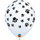 (Closeout) Qualatex Balloons Paw Prints On White 11"