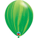 (Closeout) Qualatex Balloons Green Rainbow Super Agate Size Selections