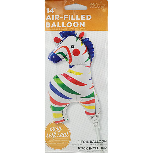 (Closeout) Air Fill Wee Zebra Shape Balloons 14"