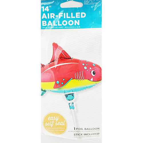 (Closeout) Air Fill Happy Shark Shape Balloons 14"