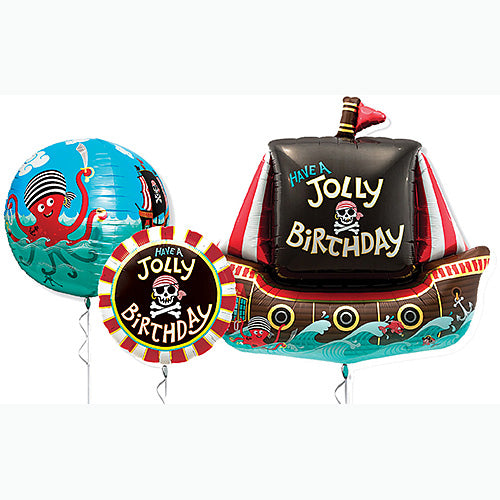 (Closeout) Pirate Birthday Trio Bouquet Balloons