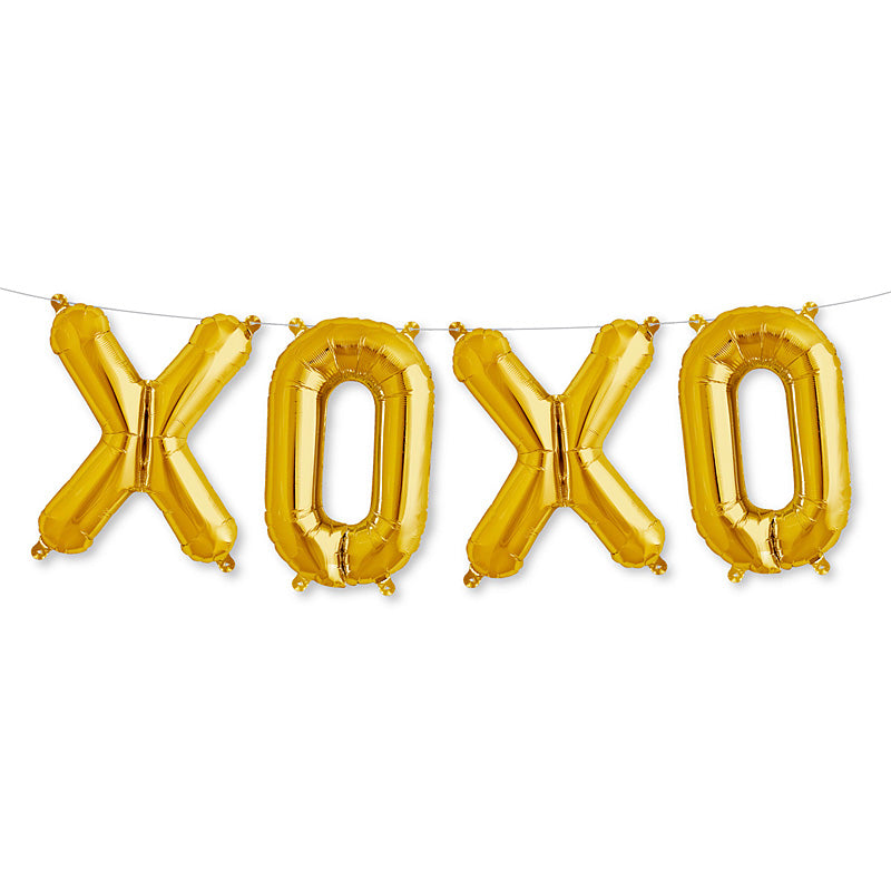 (Closeout) XOXO Gold Balloon Banner 16"