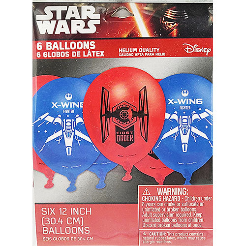 (Closeout) Star Wars Imprint On Red & Blue 12in. 6pc.