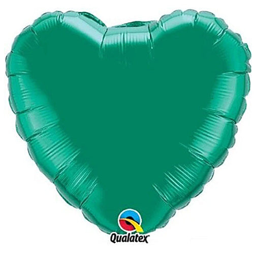 Emerald Green Foil Heart Balloons 4"