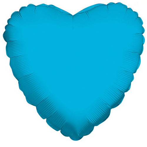 (Closeout) Turquoise Foil Heart Balloons 4"