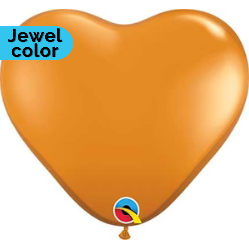 (Closeout) Qualatex Balloons Mandarin Orange Hearts 6" J029