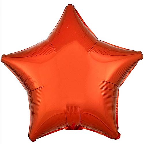 Orange Foil Star Balloons Size Selections