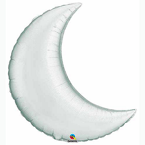 Silver Crescent Moon Balloons Size Selections