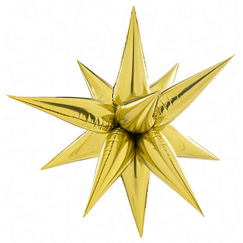 Decochamp Gold Starburst Balloons in 3 Sizes