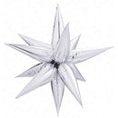 Decochamp Silver Starburst Balloons in 3 Sizes