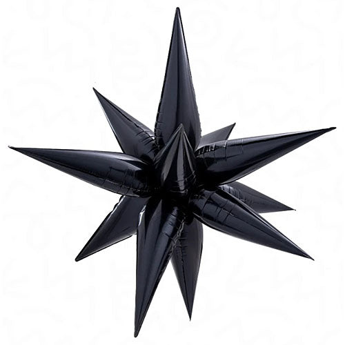 Decochamp Black Starburst Balloons in 3 Sizes