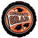 Congrats Grad Orange School Balloons 18"