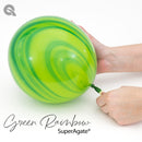 (Closeout) Qualatex Balloons Green Rainbow Super Agate Size Selections