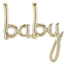 Script Baby White Gold Balloons 46"