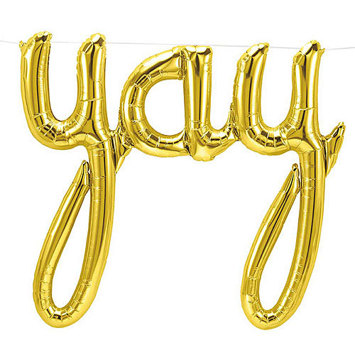 Script "YAY" Gold Balloons 45"