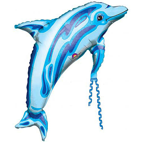 Jewel Blue Dolphin Shape Balloons 37"