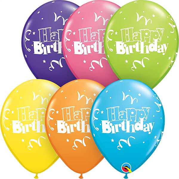 Qualatex Balloons Birthday Streamers & Stars 11" E037