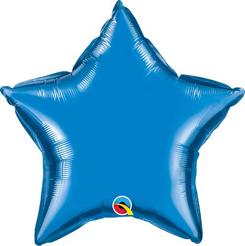 Sapphire Blue Foil Star Balloons Size Selections