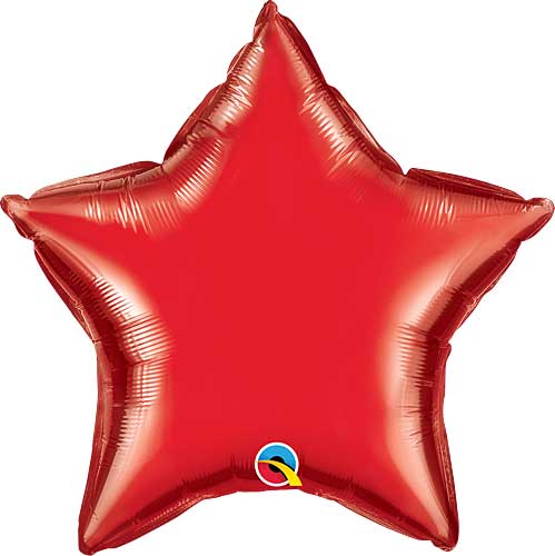 Ruby Red Foil Star Balloons Size Selections