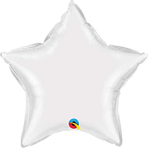 White Foil Star Balloons Size Selections