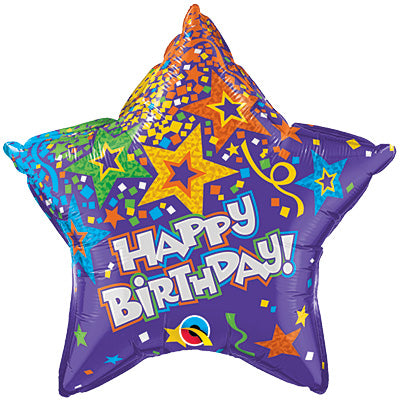Purple Star Birthday Balloons 20in. A008