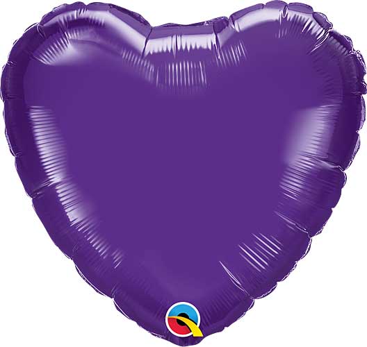 Quartz Purple Foil Heart Balloons Size Selections
