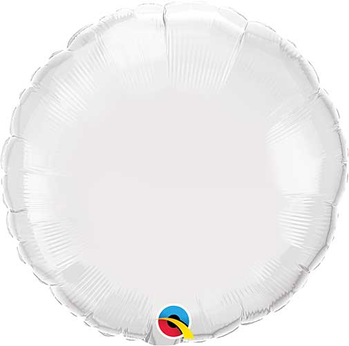 White Foil Round Balloons Size Selections