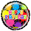 Mighty Bright Paint Splatter Birthday Balloons 20in.