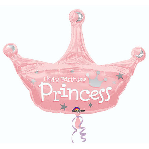 Birthday Princess Crown Balloons 34in.