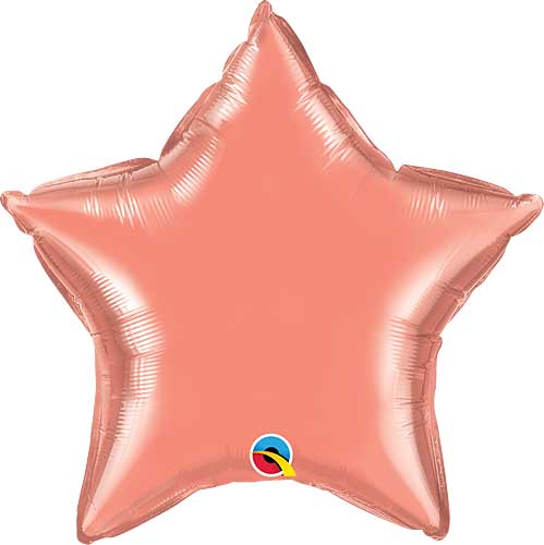 Coral Foil Star Balloons 18"