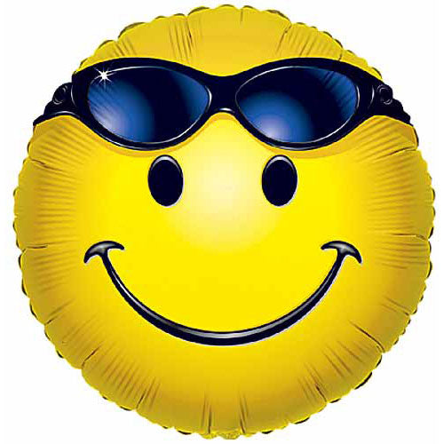Smiley Face Sunglasses Value Balloons 18"