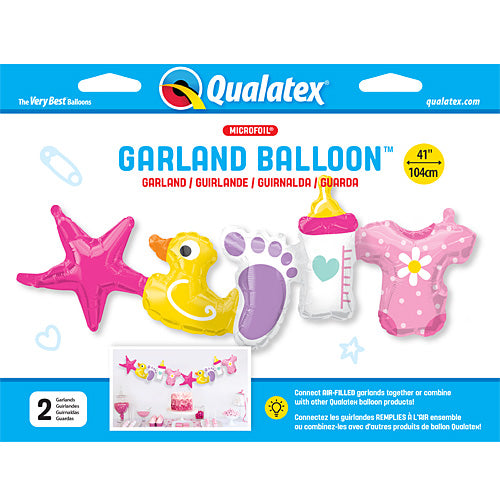 Baby Girl Garland Balloons 41"