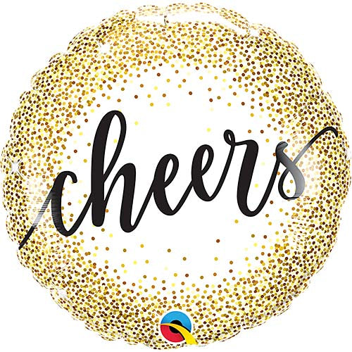 Cheers Gold Glitter Dots Balloons 18in. A094