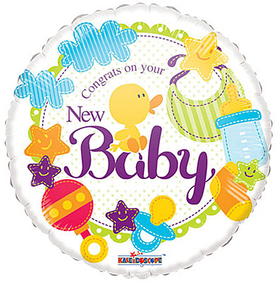 (Closeout) Gellibean New Baby Value Balloons 18"