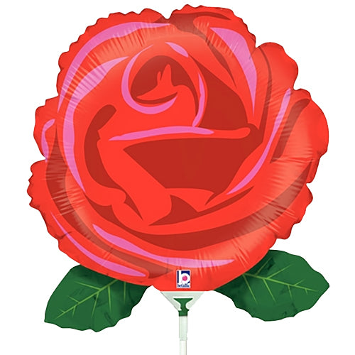 Valentine Single Red Rose Balloons 14in.